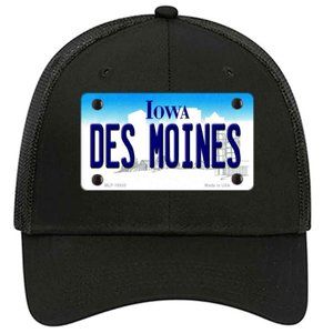 Des Moines Iowa Metal on Trucker Mesh Snapback Hat - Black